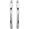 14K White Gold 15 mm Polished Tube Hoop Earrings