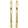 14K White Tube 15 mm Hoop Earrings