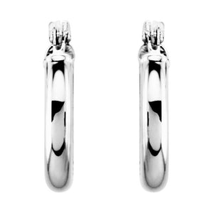 Elegant 14K Rose Gold Tube Hoop Earrings - 13 mm