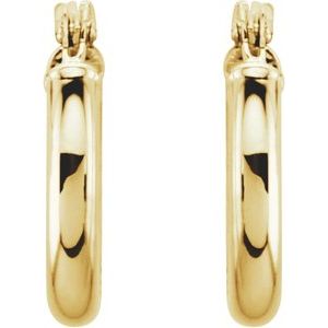 Elegant 14K Rose Gold Tube Hoop Earrings - 13 mm