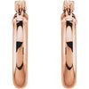 Elegant 14K Rose Gold Tube Hoop Earrings - 13 mm