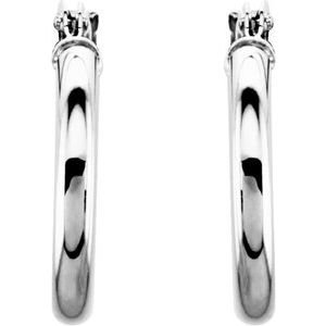 Elegant 14K Rose Gold Tube Hoop Earrings - 13 mm