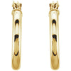 14K Yellow Gold 15 mm Polished Tube Hoop Earrings