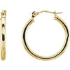 Elegant 14K Rose Gold Tube Hoop Earrings - 13 mm