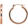 Elegant 14K Rose Gold Tube Hoop Earrings - 13 mm