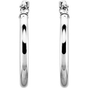 Elegant 14K Rose Gold Tube Hoop Earrings - 13 mm