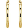 14K Yellow Gold 15 mm Polished Tube Hoop Earrings