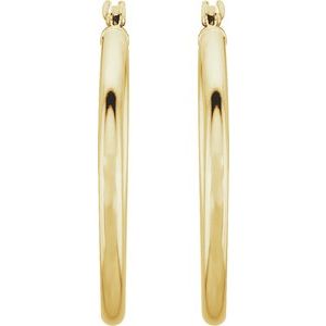 Elegant 14K Rose Gold Tube Hoop Earrings - 13 mm