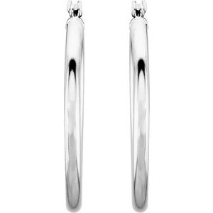 Elegant 14K Rose Gold Tube Hoop Earrings - 13 mm