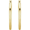 14K Yellow Gold 15 mm Polished Tube Hoop Earrings