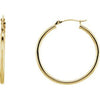 14K Rose Tube 13 mm Hoop Earrings