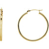 14K Yellow Gold 15 mm Polished Tube Hoop Earrings