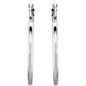 Elegant 14K Rose Gold Tube Hoop Earrings - 13 mm