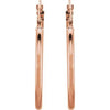 Elegant 14K Rose Gold Tube Hoop Earrings - 13 mm