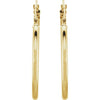 14K Yellow Gold 15 mm Polished Tube Hoop Earrings