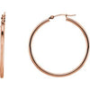 Elegant 14K Rose Gold Tube Hoop Earrings - 13 mm