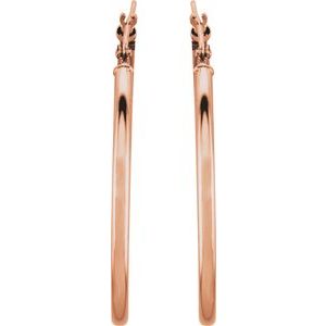 Elegant 14K Rose Gold Tube Hoop Earrings - 13 mm