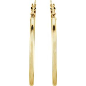 Elegant 14K Rose Gold Tube Hoop Earrings - 13 mm