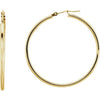 14K Yellow Gold 15 mm Polished Tube Hoop Earrings