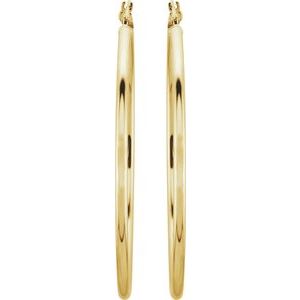 Elegant 14K Rose Gold Tube Hoop Earrings - 13 mm