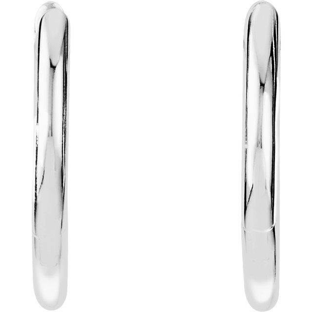 Sterling Silver 24.3 mm Tube Hoop Earrings - Modern Elegance