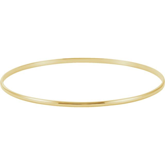 14K Gold Half Round Bangle Bracelet