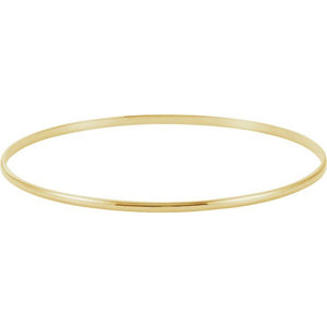 14K Gold Half Round Bangle Bracelet