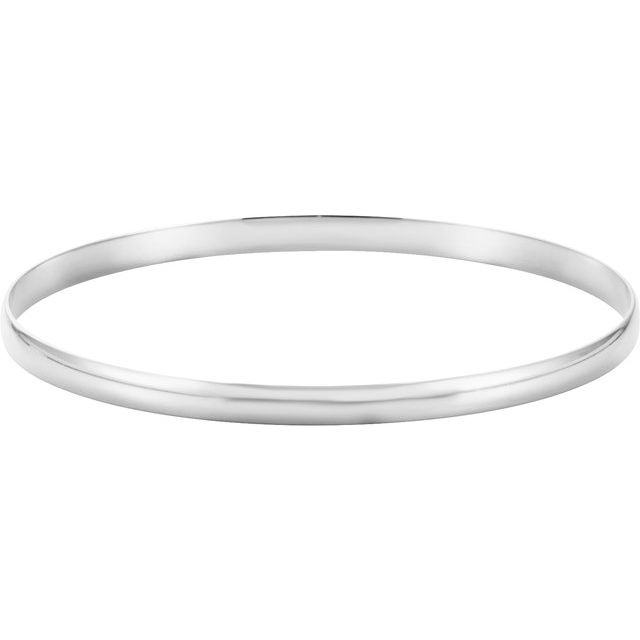 14K Yellow 2  mm Half Round Bangle 7 1/2" Bracelet