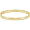 14K Yellow Gold 2 mm Half Round Bangle Bracelet - 7 1/2 Inch