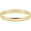 14K Yellow Gold 2 mm Half Round Bangle Bracelet - 7 1/2 Inch