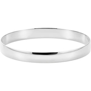 14K Yellow Gold 2 mm Half Round Bangle Bracelet - 7 1/2 Inch