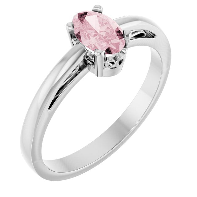 14K Gold Natural Mozambique Garnet Solitaire Ring