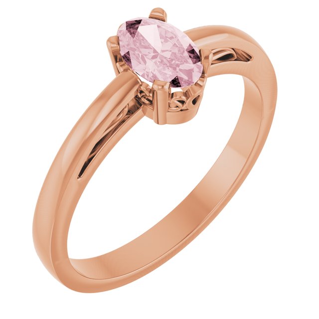 14K Gold Natural Mozambique Garnet Solitaire Ring