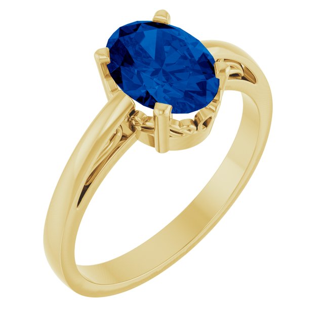 14K Gold Natural Mozambique Garnet Solitaire Ring