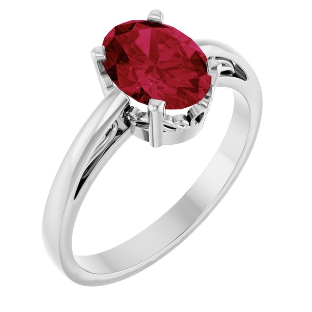 14K Gold Natural Mozambique Garnet Solitaire Ring