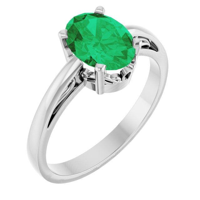 Lab-Grown Emerald & Gemstone Solitaire Rings Crafted in 14K Gold