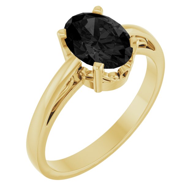 Natural Gemstone Solitaire Rings in 14K Gold