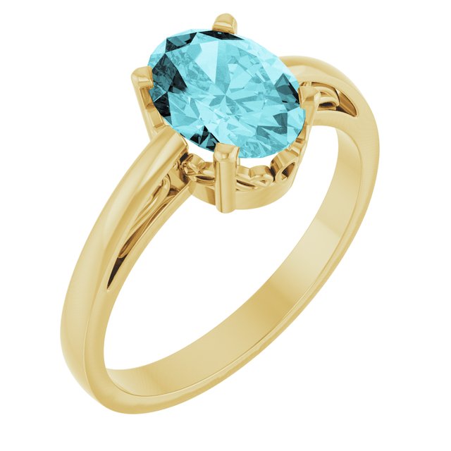14K Gold Natural Mozambique Garnet Solitaire Ring