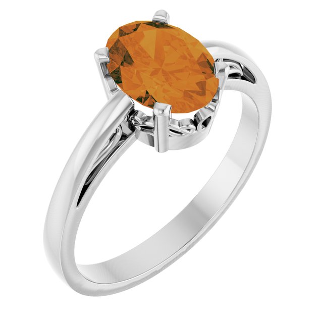 Natural Gemstone Solitaire Rings in 14K Gold