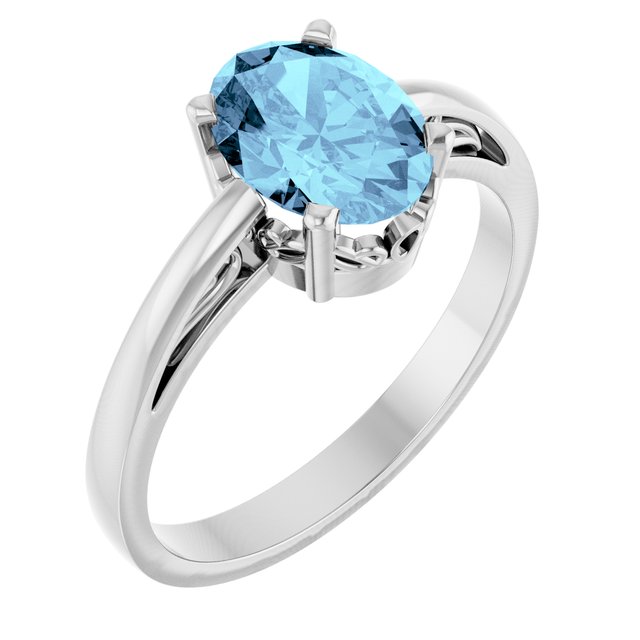 Natural Gemstone Solitaire Rings in 14K Gold