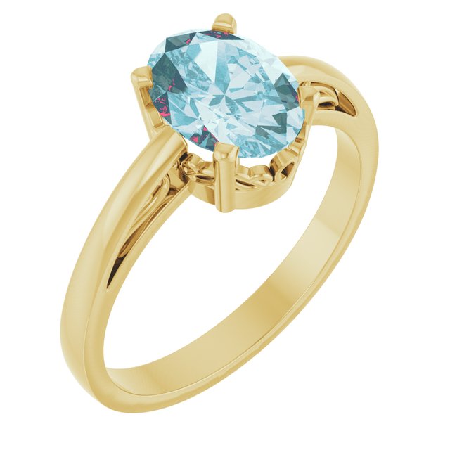 14K Gold Natural Mozambique Garnet Solitaire Ring