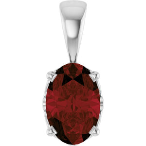 14K Gold Natural Mozambique Garnet Scroll Pendant