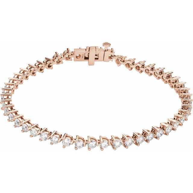 14K Gold Natural Diamond Line Bracelet - Options Available