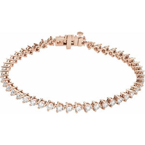 14K Gold Natural Diamond Line Bracelet - Options Available