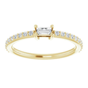 Radiant 14K White Gold 1/3 CTW Natural Diamond Baguette Ring