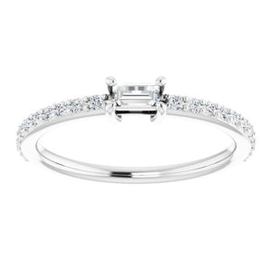 Radiant 14K White Gold 1/3 CTW Natural Diamond Baguette Ring