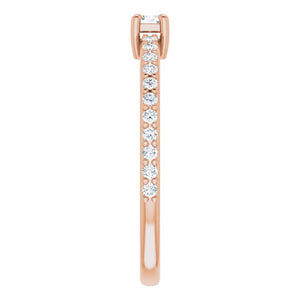 Radiant 14K White Gold 1/3 CTW Natural Diamond Baguette Ring
