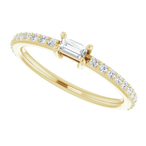 Radiant 14K White Gold 1/3 CTW Natural Diamond Baguette Ring