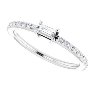 Radiant 14K White Gold 1/3 CTW Natural Diamond Baguette Ring