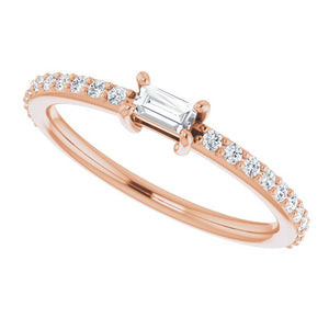 Radiant 14K White Gold 1/3 CTW Natural Diamond Baguette Ring